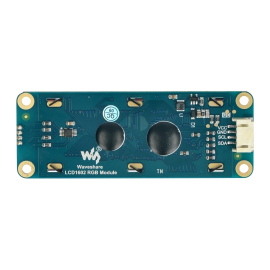 LCD1602 I2C дисплей 2x16 символів - кольоровий - RGB підсвічування Waveshare 19537