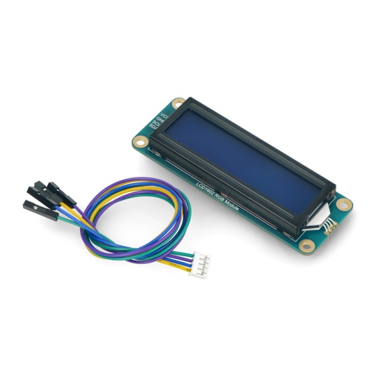 LCD1602 I2C дисплей 2x16 символів - кольоровий - RGB підсвічування Waveshare 19537
