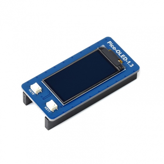 1.3-дюймовий OLED-дисплей 64x128px - SPI/I2C - чорно-білий - для Raspberry Pi Pico - Waveshare 19376
