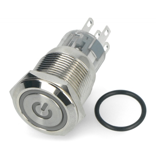 Моностабільний перемикач ON-OFF - плоский - синій - 12 В