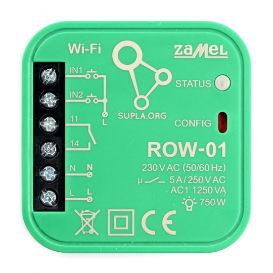 Zamel Supla ROW-01 - WiFi реле 230 В - додаток для Android / iOS