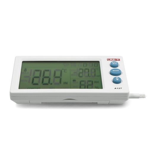 Метеостанція - вимірювач температури та вологості + зовнішній зонд Uni-T A12T