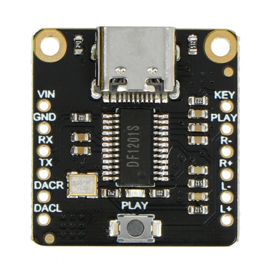 Fermion - DFPlayer Pro - міні MP3-плеєр - двоканальний з вбудованою пам'яттю 128 МБ - DFRobot DFR0768