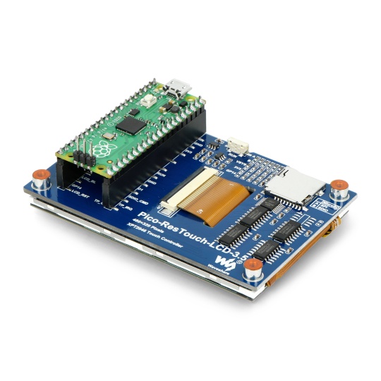 IPS LCD резистивний сенсорний екран 3.5'' 480x320px - SPI - 65K RGB - для Raspberry Pi Pico - Waveshare 19907