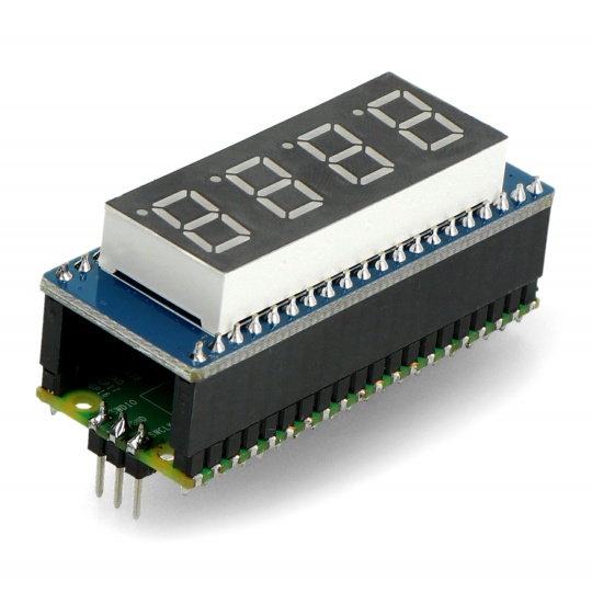 8-сегментний індикатор x4 - червоний - SPI - для Raspberry Pi Pico - Waveshare 19806