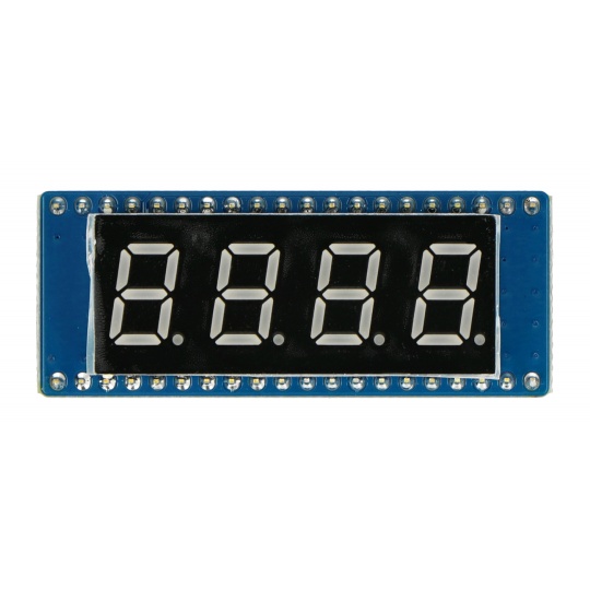 8-сегментний індикатор x4 - червоний - SPI - для Raspberry Pi Pico - Waveshare 19806