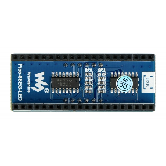 8-сегментний індикатор x4 - червоний - SPI - для Raspberry Pi Pico - Waveshare 19806