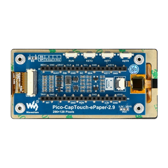 Сенсорний дисплей з електронним папером та електронним чорнилом - 2,9 дюйма, 296x128 пікселів - SPI/I2C - чорно-білий - для Raspbe