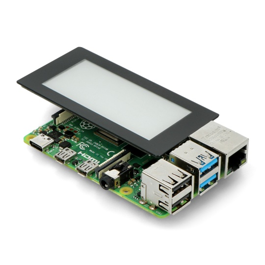 Электронный сенсорный дисплей на основе E-бумаги и E-Ink — 2,9 дюйма, 296x128 пикселей — SPI/I2C — черно-белый — для Raspberry Pi 