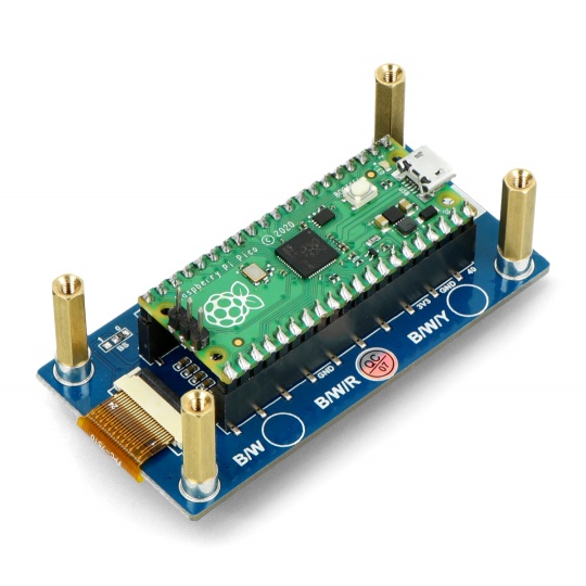 Електронний папір, дисплей E-Ink - 2.66 дюйма, 296x152 пікселів - SPI - чорний-білий-червоний - для Raspberry Pi Pico - Waveshare 