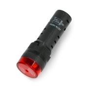 Kontrolka 12V DC - 19mm - czerwona z buzzerem