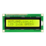 Wyświetlacz LCD 2x16 znaków - zielony - justPi