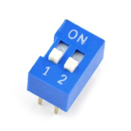 Przełącznik DIP switch 2-polowy - niebieski