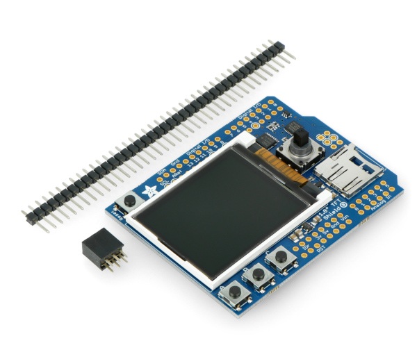 Wyświetlacz 1.8" TFT z czytnikiem microSD + Joystick - Shield dla Arduino