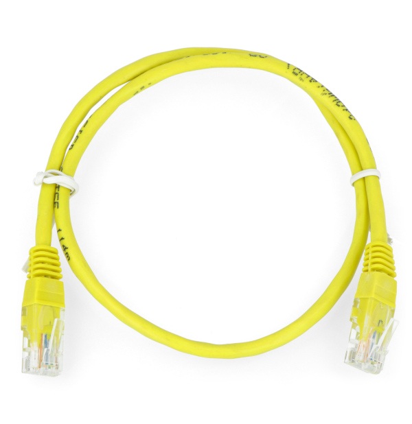 Przewód sieciowy Ethernet Patchcord UTP 5e 0,5m - żółty