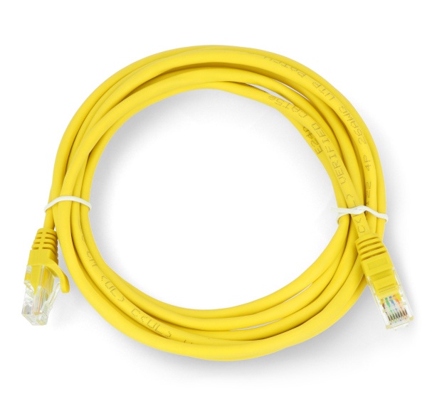 Przewód sieciowy Ethernet Patchcord UTP 5e 3m - żółty