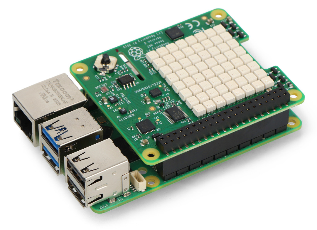 Nakładka Sense Hat wraz z Raspberry Pi