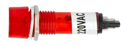 Kontrolka 220 V AC - 10 mm - czerwona.