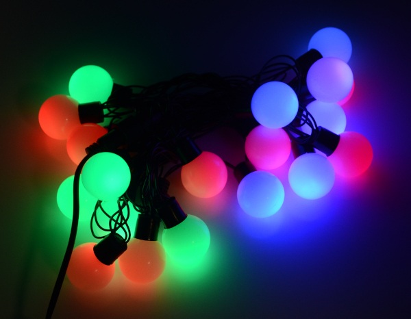 Lampki choinkowe LED kule - RGB - 19szt.