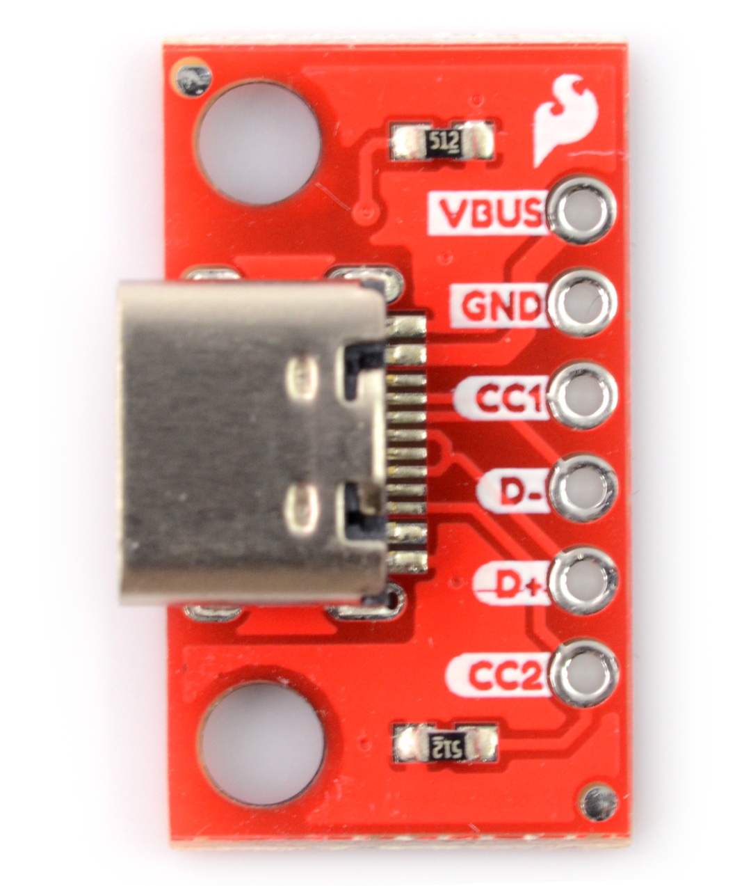 USB typ C 6 pin - złącze do płytki stykowej - SparkFun BOB-15100