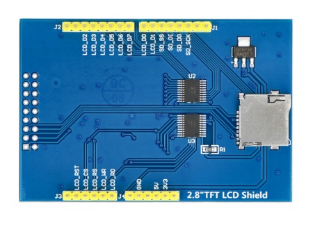 Wyświetlacz Iduino dotykowy LCD TFT 2.8" SPI z czytnikiem kart micro SD - Shield dla arduino