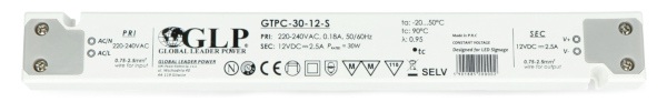 Zasilacz do taśm i pasków LED GLP GTPC-30-12-S 12V/2,5A/30W