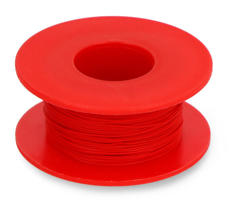 Przewód montażowy KYNAR z miedzi srebrzonej - 0,25mm/AWG 30 - czerwony - 50m