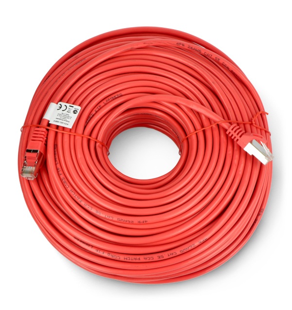 Przewód sieciowy Lanberg Ethernet Patchcord FTP 5e 50m - czerwony