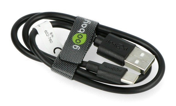 Przewód Goobay USB A 2.0 - USB C czarny - 0,5m