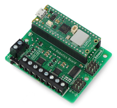 Połączenie sterownika silnika z Raspberry Pi Pico.