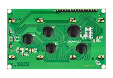 Wyświetlacz LCD 4x20 znaków zielony ze złączami - justPi