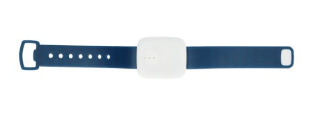 Wygodna opaska unisex w kolorze niebieskim, wykonana z elastycznej gumy.