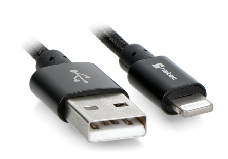 Przewód Natec USB A - Lightning do iPhone/iPad/iPod (MFI) - czarny, oplot tekstylny - 1,5m