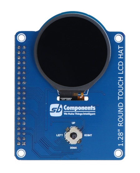Nakładka HAT z dotykowym wyświetlaczem LCD 1,28'' 240 x 240 px do Raspberry Pi - SB Components 25664
