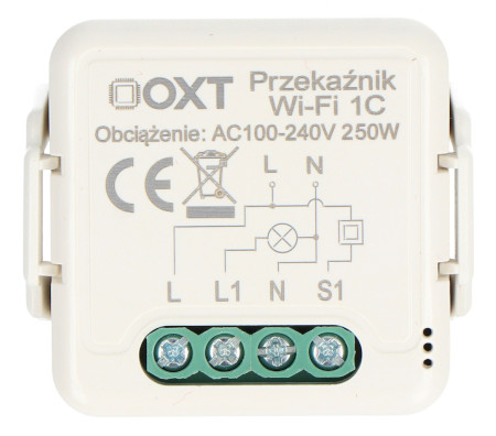 Tuya - jednokanałowy mini przekaźnik WiFi - aplikacja Android / iOS - OXT T221