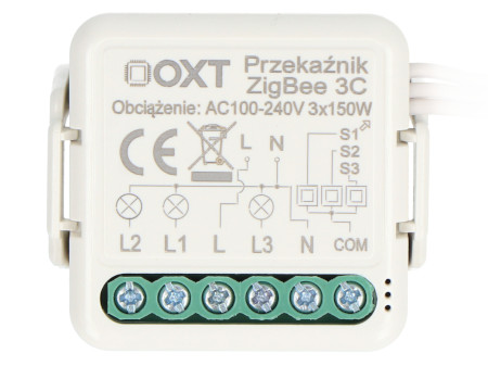 Tuya - 3-kanałowy mini przekaźnik - ZigBee - aplikacja Android / iOS - OXT T263