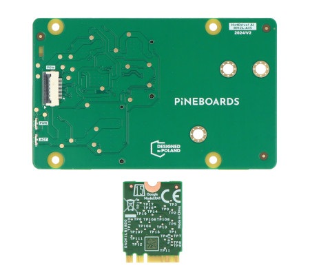 Pinebaords HatDrive! AI - adapter NVMe 2230, 2242 z Coral Edge TPU do Raspberry Pi 5