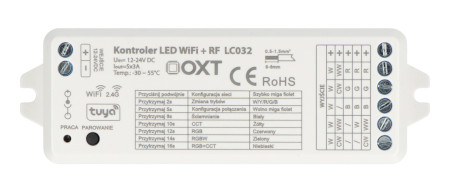 Tuya - sterownik taśm i pasków LED RGBW + CCT 5w1 - WiFi / RF SD - aplikacja Android / iOS - OXT LC032