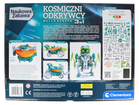 Zestaw konstrukcyjny Laboratorium Mechaniki - Kosmiczni odkrywcy - Zbuduj Roboty 3w1 - Clementoni 50873