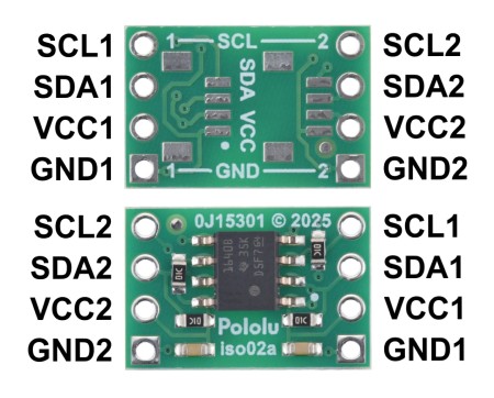 ISO1640 - dwukierunkowy izolator I2C bez złączy - 3 - 5,5 V / 2,25 - 5,5 V - Pololu 5390