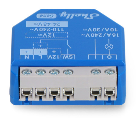 Shelly 1 Gen4 - przekaźnik WiFi/Bluetooth/ZigBee/Matter 16A - aplikacja Android/iOS
