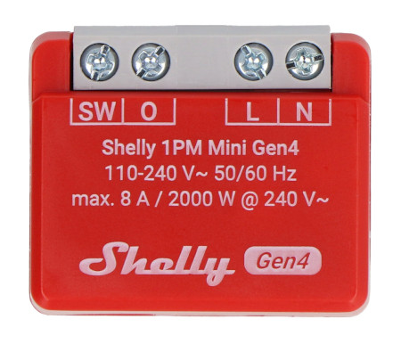 Shelly 1PM Mini Gen4 - przekaźnik 240V/8A WiFi/Bluetooth/ZigBee - aplikacja Android/iOS