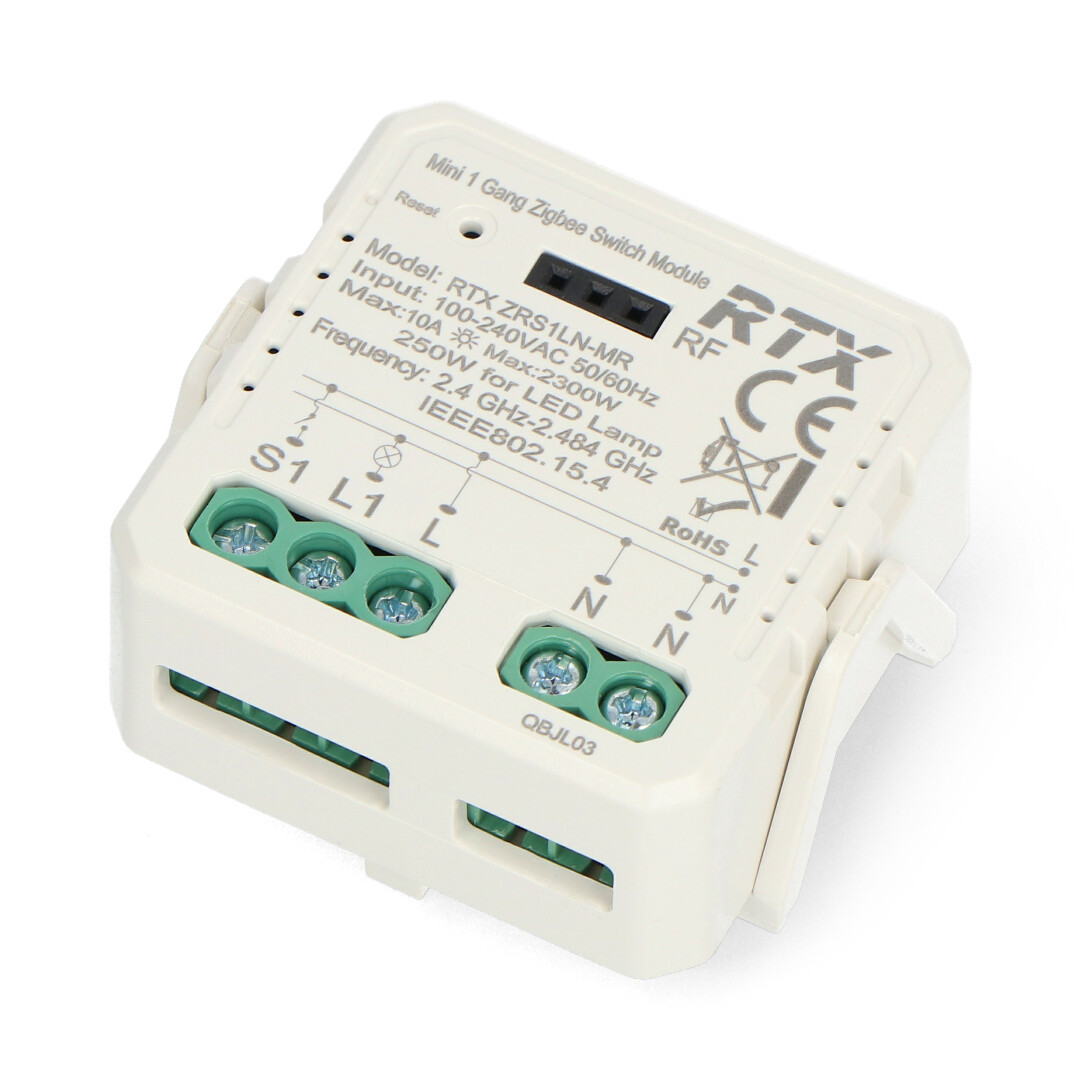 Tuya - jednokanałowy mini przekaźnik 10A - ZigBee - aplikacja Android/iOS - RTX ZRS1LN-MR