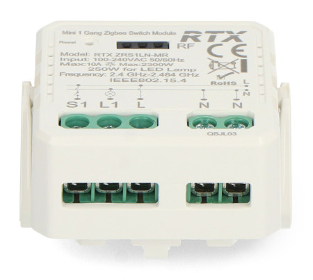Tuya - jednokanałowy mini przekaźnik 10A - ZigBee - aplikacja Android/iOS - RTX ZRS1LN-MR