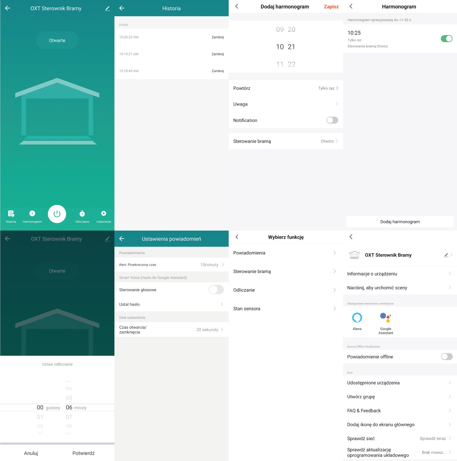 Tuya - jednokanałowy sterownik bram WiFi z anteną i sensorem - aplikacja Android/iOS - OXT T211G
