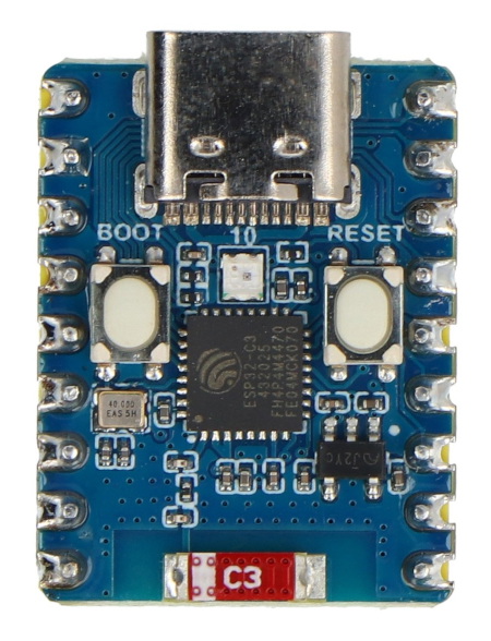 ESP32-C3-Zero - płytka rozwojowa WiFi / Bluetooth - ze złączami - ESP32-C3FN4 - Waveshare 25532