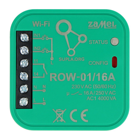 Zamel Supla ROW-01 - przekaźnik 230 V 16 A - WiFi - aplikacja Android / iOS