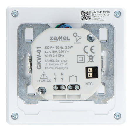 Zamel Supla GKW-01 - sterownik ogrzewania z wyświetlaczem LED - WiFi - aplikacja Android / iOS - biały