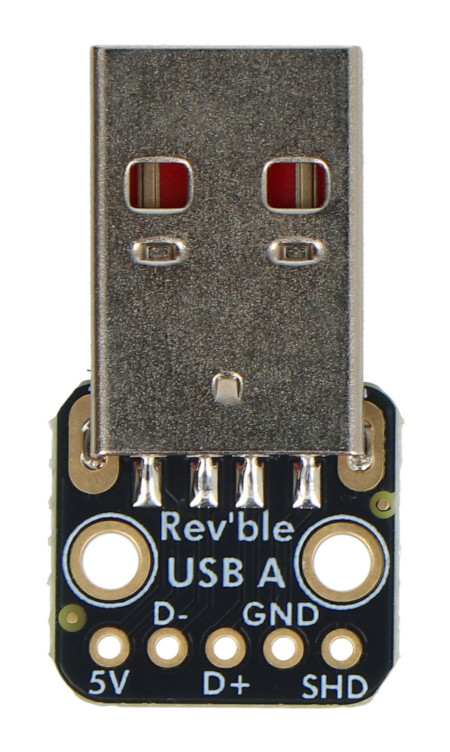 Moduł z dwustronnym wtykiem USB typu A - złącze do płytki stykowej - Adafruit 6001