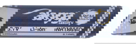 Ogniwo 18650 Li-Ion Akyga INR18650-22M-PCM 3,7 V / 2200 mAh z zabezpieczeniami
